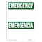 Signmission OSHA EMERGENCY Sign, Blank Write-On Bilingual, 7in X 5in Decal, 7" W, 5" H, Landscape OS-EM-D-57-L-10306 - alternate 1